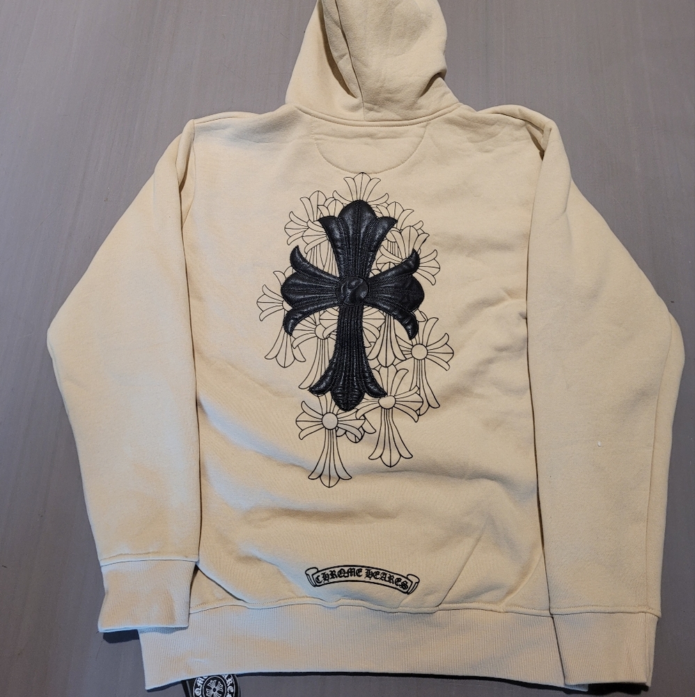 Chrome Hearts Beige Zip Up Hoodie